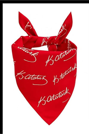Atatürk Imzası Bandana 23 Nisan, 29 Ekim, 30 Ağustos, 19 Mayıs Fular Tören