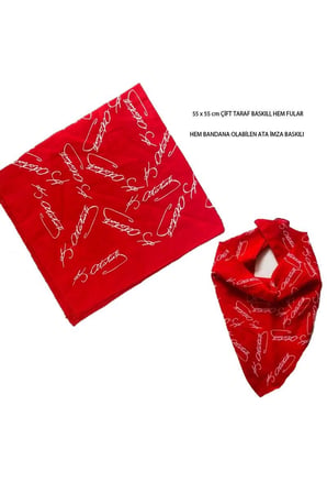 Atatürk Imzası Bandana 23 Nisan, 29 Ekim, 30 Ağustos, 19 Mayıs Fular Tören