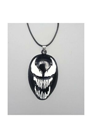 Siyah Marvel - Venom Logo Kolye Aksesuar Şık 