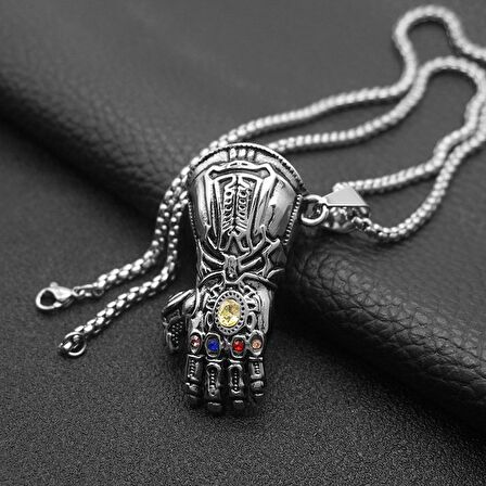 Thanos İnfinity Gauntlet Sonsuzluk Eldiveni Paslanmaz Çelik Kolye 