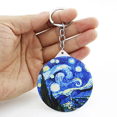 Art Gallery Vincent Van Gogh Yıldızlı Gece Anahtarlık