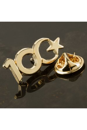100. Yıl (Yüzüncü Yıl Rozeti) Metal Yaka Rozeti 3 adet Gold