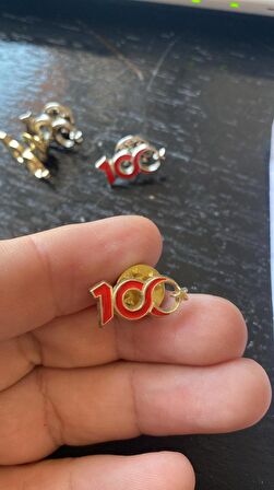 100. Yıl (Yüzüncü Yıl Rozeti  Metal Yaka Rozeti Gold Zemin 1 ADET