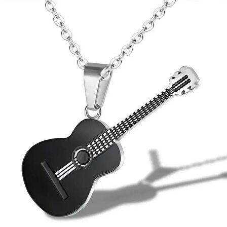 Gitar Kolye Paslanmaz Çelik 316L Black Unisex 