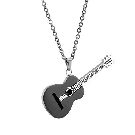 Gitar Kolye Paslanmaz Çelik 316L Black Unisex 