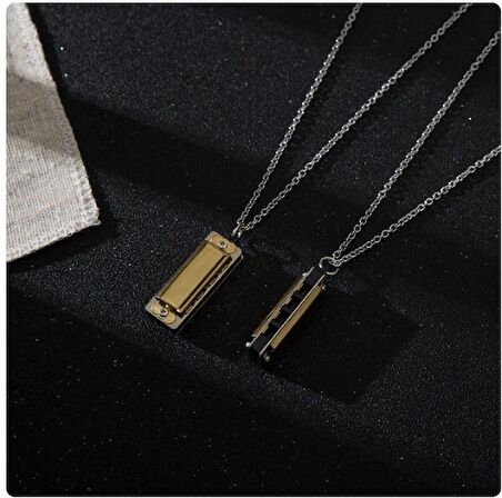 Gerçek Kullanılabilir Mızıka Kolye Gold