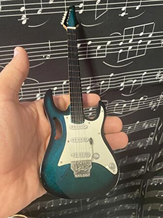 Elektro Gitar Yeşil El Yapımı Biblo Minyatür 25 cm