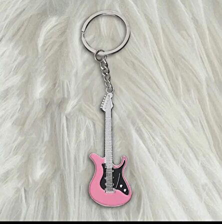 Gitar Anahtarlık Pembe