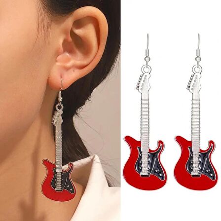 Gitar Küpe Kırmızı