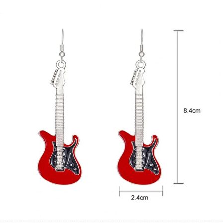 Gitar Küpe Kırmızı
