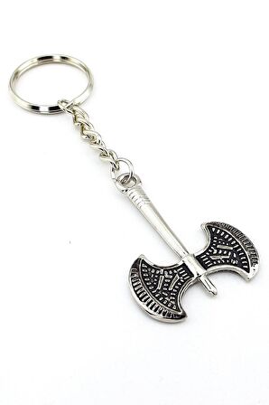 Savaşçı Viking Balta Eskitme Metal Anahtarlık