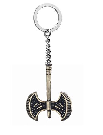 Savaşçı Viking Balta Eskitme Metal Anahtarlık