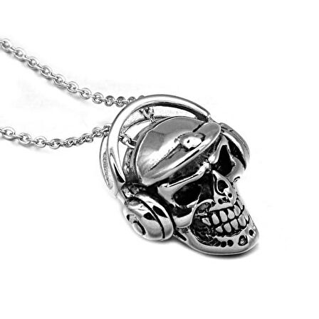 Kuru Kafa dj kulaklık gotik Kolye 