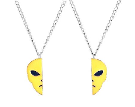 Herşey Nota Alien bff kolyesi çift arkadaşlık 2 li Kolye 