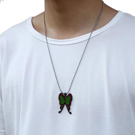 Herşey Nota Anime demon slayer iblis avcısı kelebek kolye Kadın & Erkek Renkli 