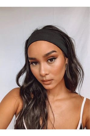 Siyah Kadın Bandana - Saç Bandı - Spor Bandı Pamuklu Esnek