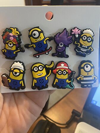 Minyonlar Minions Terlik Süsü Tüm Terlikler Uyumlu 8 Adet