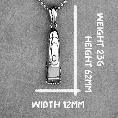 Berber Vintage Retro Traş Makinesi Paslanmaz Çelik A Plus Kolye 