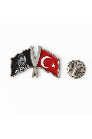 Türk Bayrağı Atatürk Bayrak Sembol Rozet Gümüş 1 adet