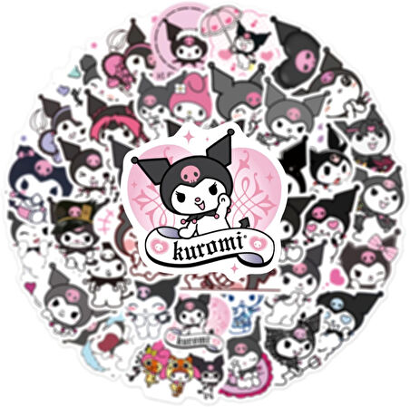 Kuromi Sticker Etiket Seti 25 Adet Karışık Seçim 1771