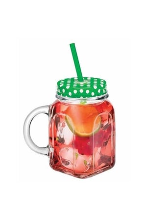 450 ml 2'li Kulplu Pipetli Limonata Bardağı