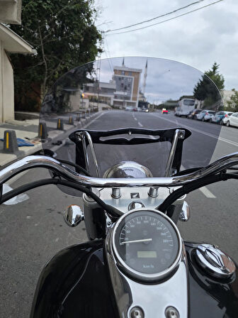 MOTOCAM Honda Shadow 750 Ön Cam 1999-2010 Model 45cm Füme Renkli 4mm APARATSIZDIR