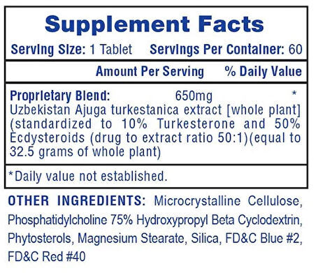 Hitech Uzbek Turkesteron + Ecdysterone 650 60 Tablet