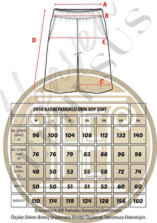 Pamuklu Orta Boy Şort - 2050
