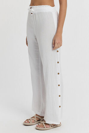 Müslin Düğmeli Pantalon - 2100