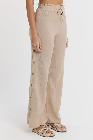 Müslin Düğmeli Pantalon - 2100