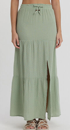 Müslin Yırtmaçlı Uzun Etek - 2120