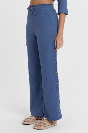 Müslin Düğmeli Pantalon - 2100