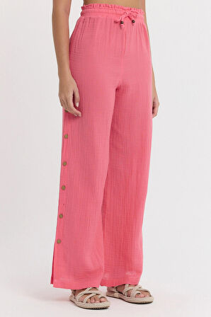 Müslin Düğmeli Pantalon - 2100