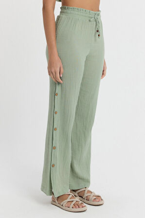 Müslin Düğmeli Pantalon - 2100