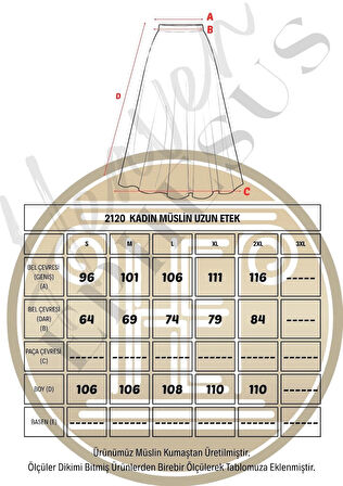 Müslin Yırtmaçlı Uzun Etek - 2120