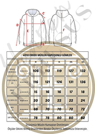 Müslin Kapüşonlu Gömlek - 4010 