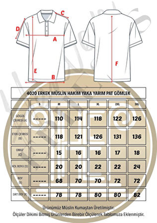 Müslin Hakim Yaka Yarım Pat Gömlek - 4020