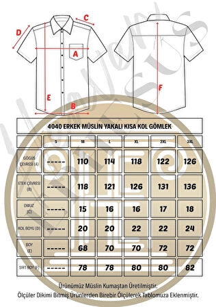 Müslin Yakalı Kısa Kol Gömlek - 4040
