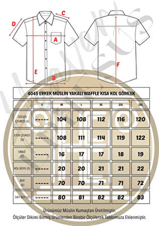 Müslin Waffle Yakalı Kareli Kısa Kol Gömlek - 4045
