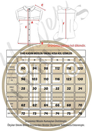 Müslin Yakalı Kısa Kol Gömlek -1140