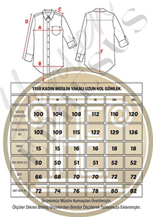 Müslin Yakalı Uzun Kol Gömlek -1150