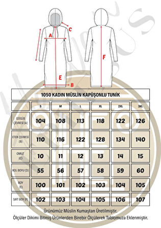 Müslin Kapşonlu Tunik -1050