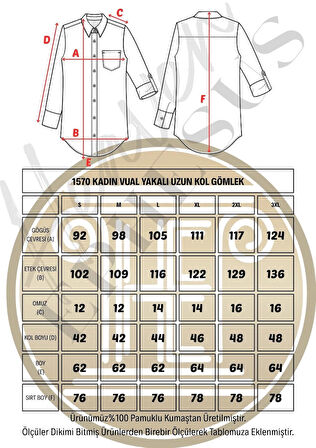 Vual Yakalı Uzun Kol Gömlek -1570