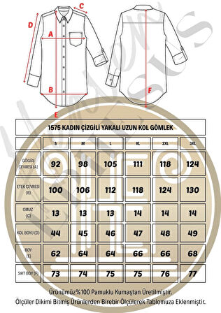 Vual Çizgili Yakalı Uzun Kol Gömlek -1575