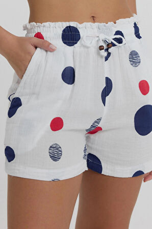 Müslin Desenli Mini Şort-2015