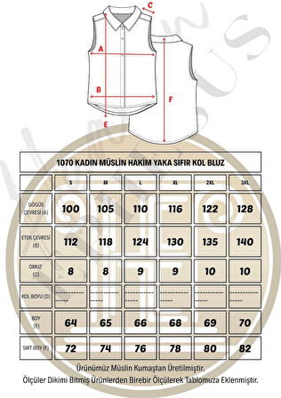 Müslin Hakim Yaka Sıfır Kol Bluz -1070