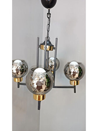 4'lü Metal Glob Avize