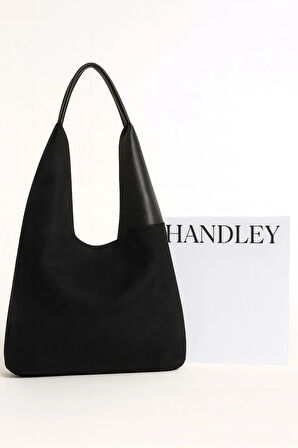 Minimalist Süet Tote Çanta – Şık Vegan Deri Omuz ve El Çantası