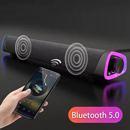 Bluetooth Hoparlör V8 Soundbar Güçlü Bas Kablolu TV Bilgisayar Uyumlu 6W