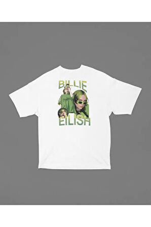 Şarkıcı Billie Eilish Baskılı Unisex Oversize Tişört